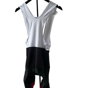 White and Black Cycling Bib Shorts